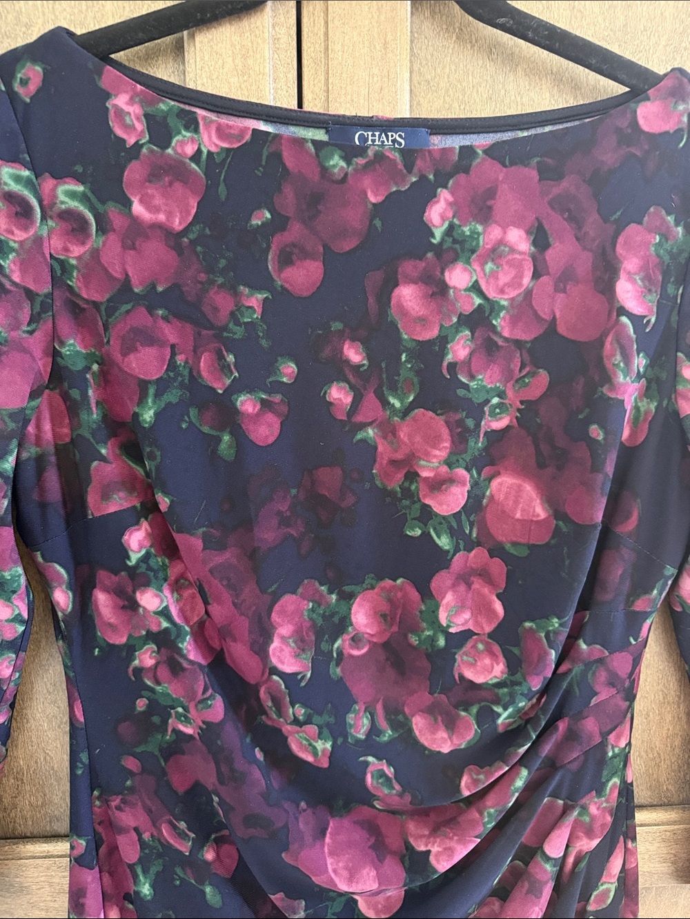 Chaps (Ralph Lauren) 3/4 sleeve ruched sheath dress. - Picture 4 of 11